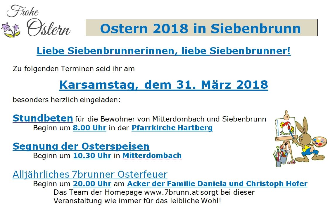 Ostern 2018 In Siebenbrunn 7brunn At